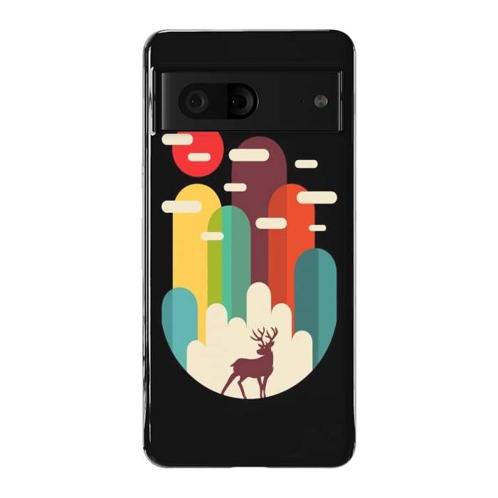 Pixel 7 StrongFit Mountains Deer Minimalist by LM2Kone