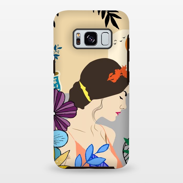 Galaxy S8 plus StrongFit Glorious Morning, Minimal Boho Illustration, Cute Woman Drawing by Creativeaxle