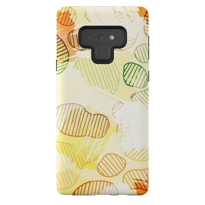 Galaxy Note 9 StrongFit Abstract Footprints, minimal Colorful Pattern by Creativeaxle