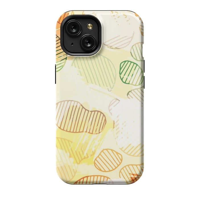 iPhone 15 StrongFit Abstract Footprints, minimal Colorful Pattern by Creativeaxle
