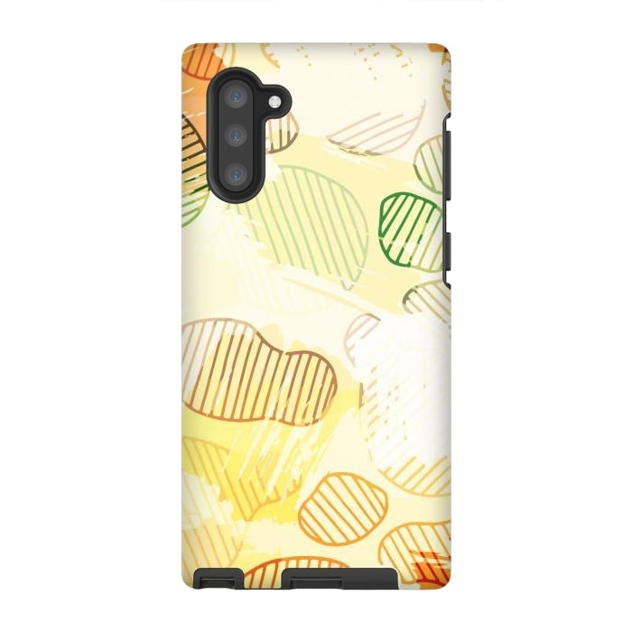 Galaxy Note 10 StrongFit Abstract Footprints, minimal Colorful Pattern by Creativeaxle