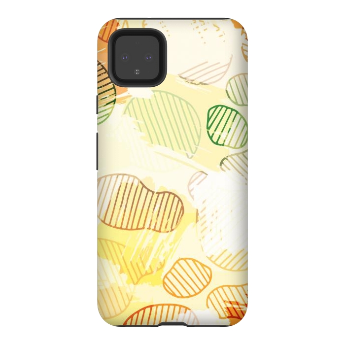 Pixel 4XL StrongFit Abstract Footprints, minimal Colorful Pattern by Creativeaxle