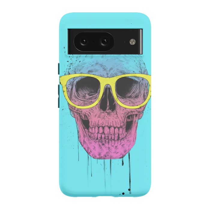 Pixel 8 StrongFit Pop Art Skull With Glasses by Balazs Solti