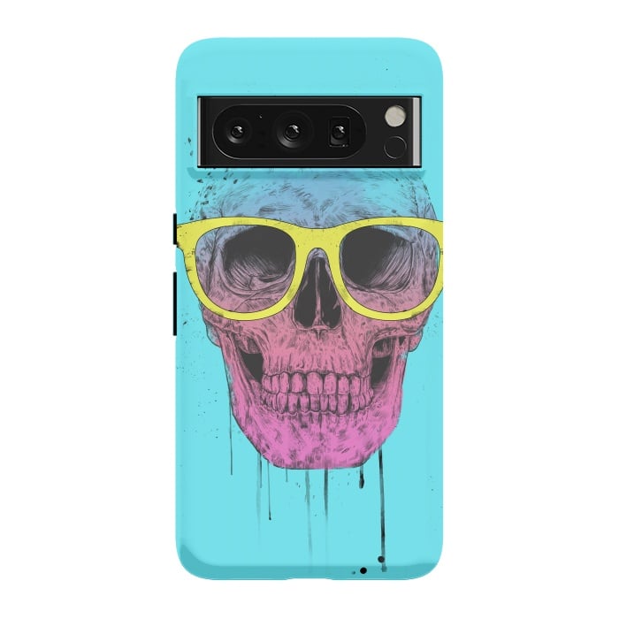Pixel 8 Pro StrongFit Pop Art Skull With Glasses by Balazs Solti