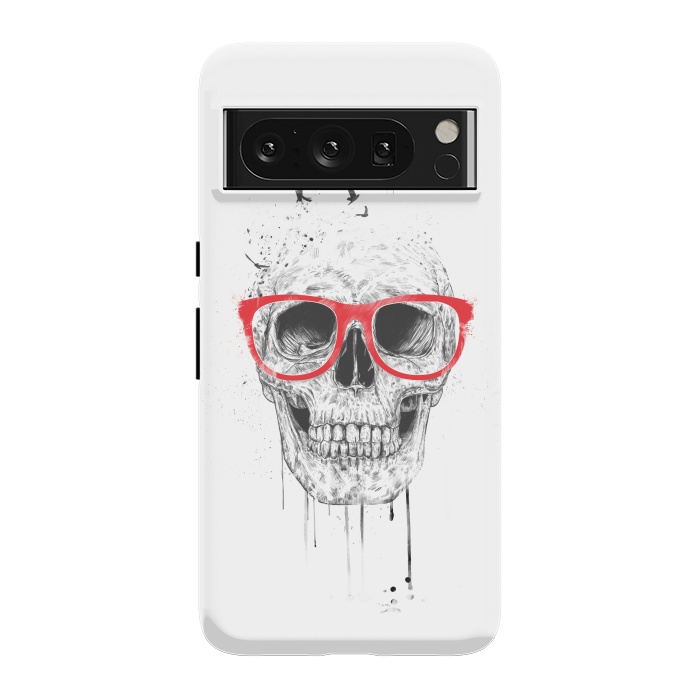 Pixel 8 Pro StrongFit Skull with red glasses by Balazs Solti