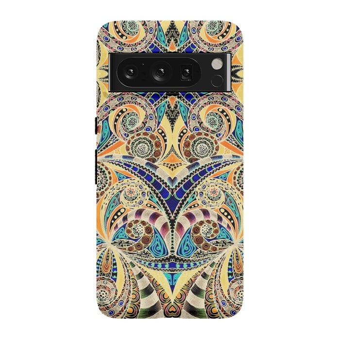 Pixel 8 Pro StrongFit Drawing Floral Zentangle G240 by Medusa GraphicArt