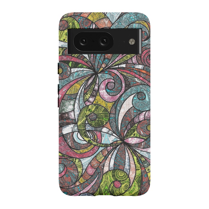 Pixel 8 StrongFit Drawing Floral Zentangle G203 by Medusa GraphicArt