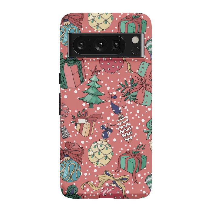 Pixel 8 Pro StrongFit Snow Falls And Presents At Christmas by ArtsCase