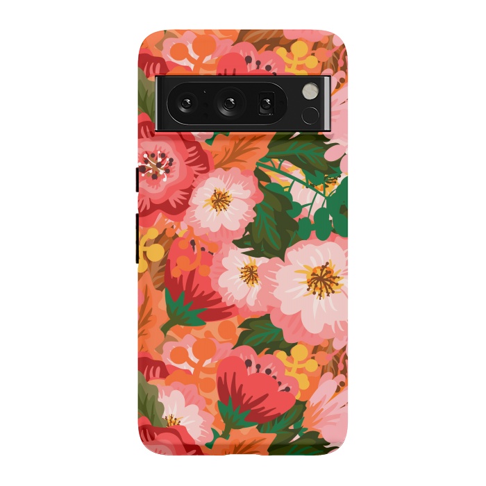 Pixel 8 Pro StrongFit Bouquet of flowers in pom poms and dahlias by ArtsCase