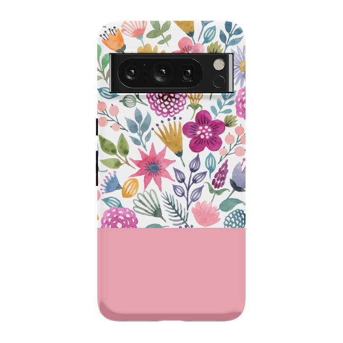 Pixel 8 Pro StrongFit watercolor flowers for summer by ArtsCase