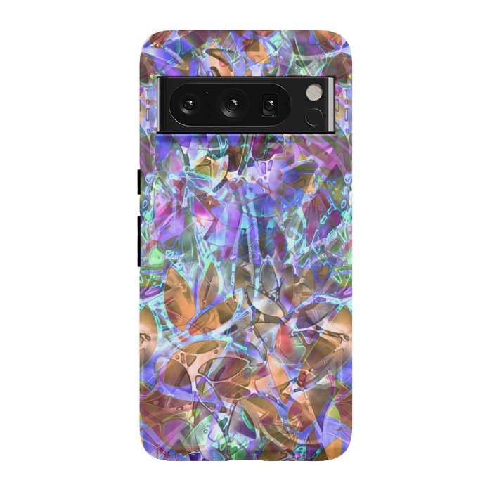 Pixel 8 Pro StrongFit Floral Abstract Stained Glass G268 by Medusa GraphicArt