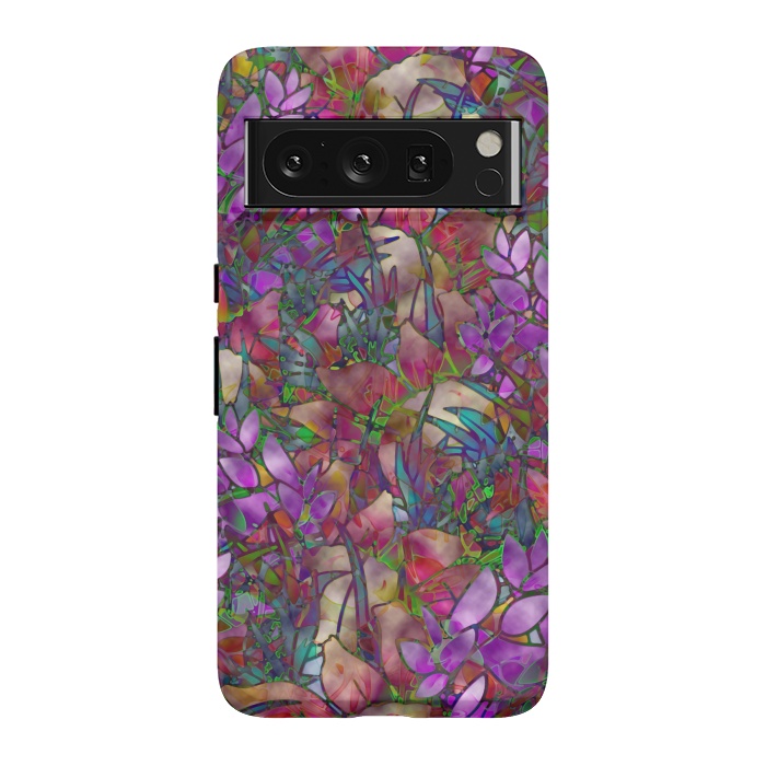 Pixel 8 Pro StrongFit Floral Abstract Stained Glass G175 by Medusa GraphicArt