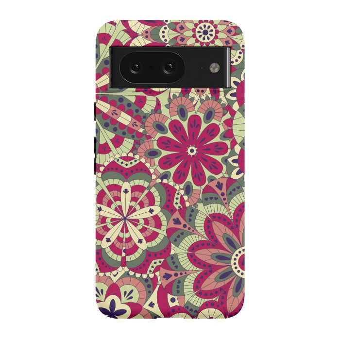 Pixel 8 StrongFit Floral Made with Many Mandalas by ArtsCase