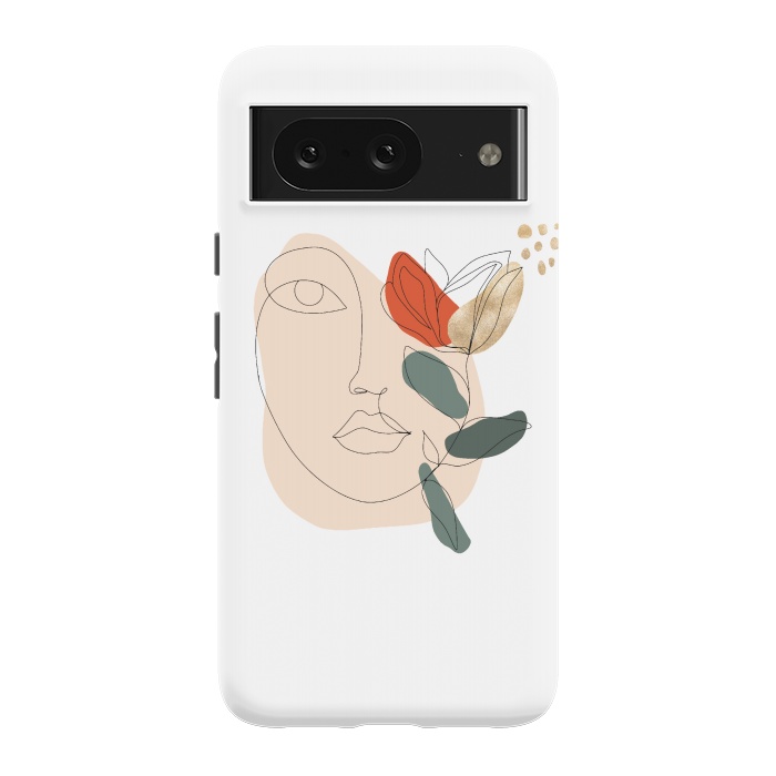 Pixel 8 StrongFit Lineart Face Floral  by DaDo ART