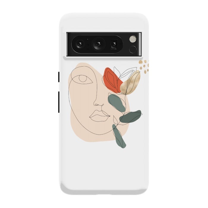 Pixel 8 Pro StrongFit Lineart Face Floral  by DaDo ART