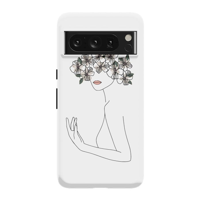 Pixel 8 Pro StrongFit Lineart - Nymph Girl Floral by DaDo ART