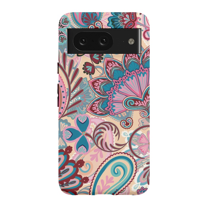 Pixel 8 StrongFit Paisley Flowers Design by ArtsCase