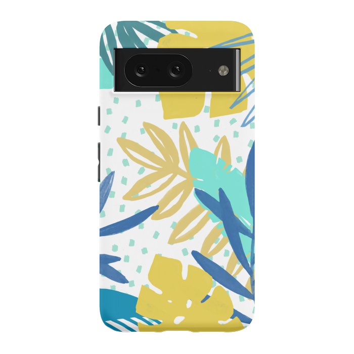 Pixel 8 StrongFit Playful colorful jungle leaves by Oana 
