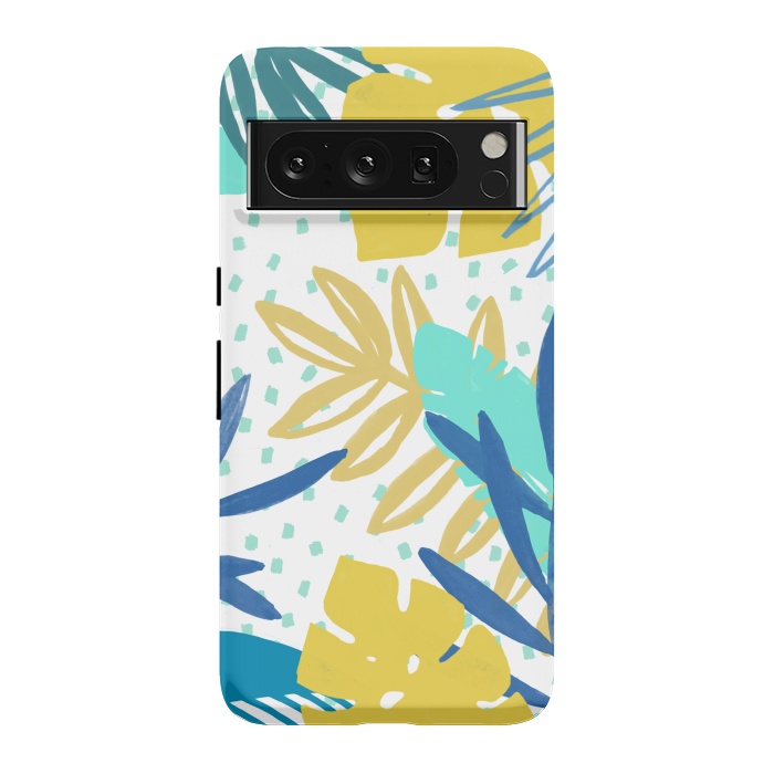 Pixel 8 Pro StrongFit Playful colorful jungle leaves by Oana 