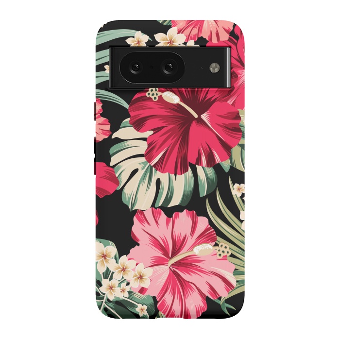 Pixel 8 StrongFit Exotic Tropical Hawaiian Hibiscus Flowers and Palms by ArtsCase