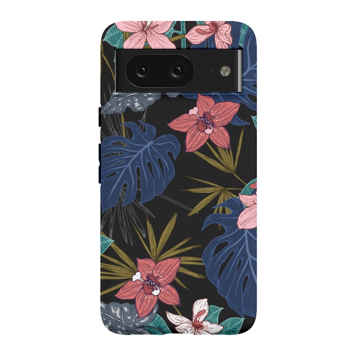 Pixel 8 StrongFit Tropical Plants, Flowers and Leaves Seamless Pattern 12 by ArtsCase