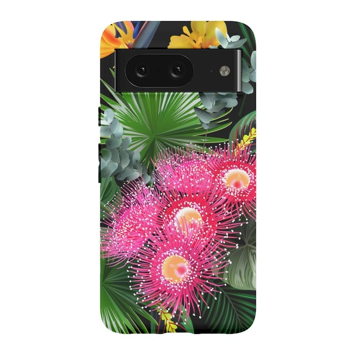 Pixel 8 StrongFit Tropical Flowers and Leaves, Seamless Pattern by ArtsCase