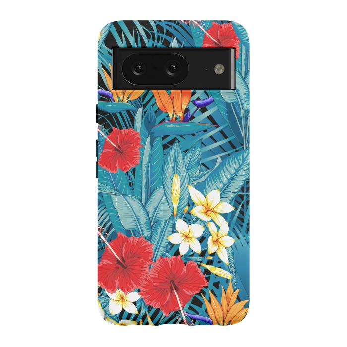 Pixel 8 StrongFit Tropical Flowers Hibiscus Frangipani Heliconias by ArtsCase