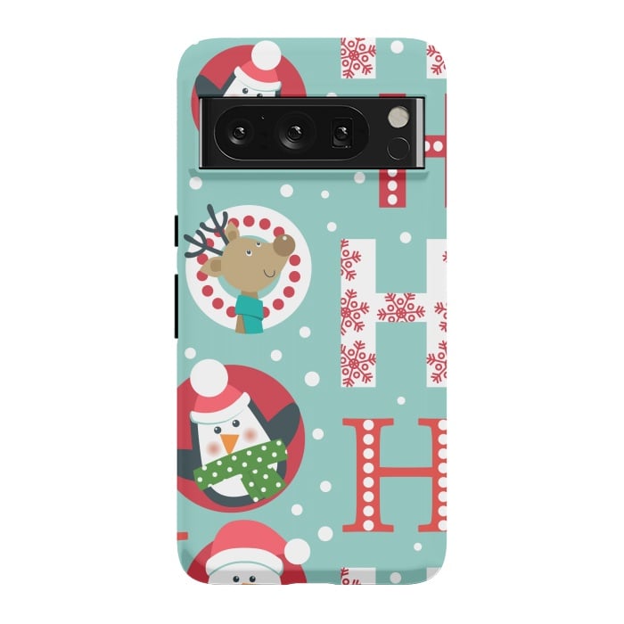 Pixel 8 Pro StrongFit Christmas Pattern with Santa Deer Penguin and Snowman by ArtsCase