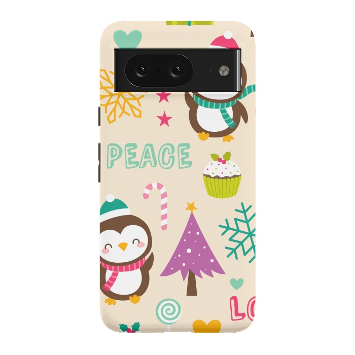 Pixel 8 StrongFit Colorful Cute Penguin and Pecorative Elements for Christmas by ArtsCase