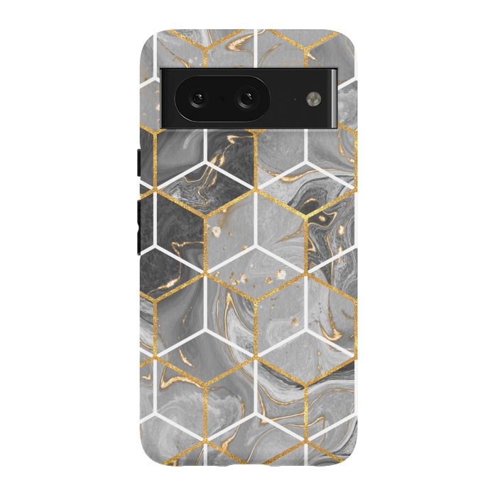 Pixel 8 StrongFit Marble Hexagon by ArtsCase