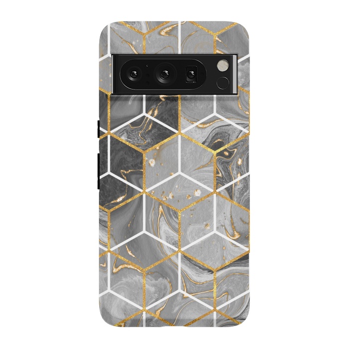 Pixel 8 Pro StrongFit Marble Hexagon by ArtsCase