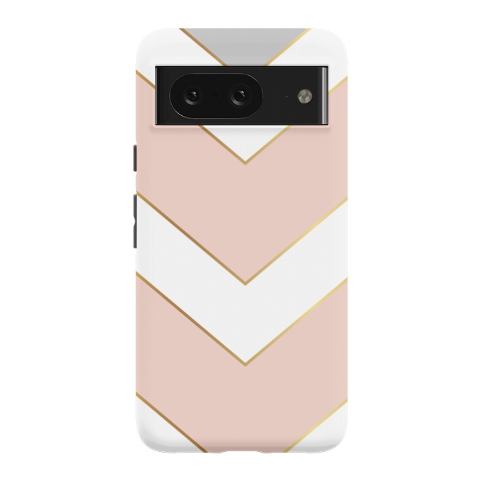 Pixel 8 StrongFit Marble with Geometric Design Golden I by ArtsCase