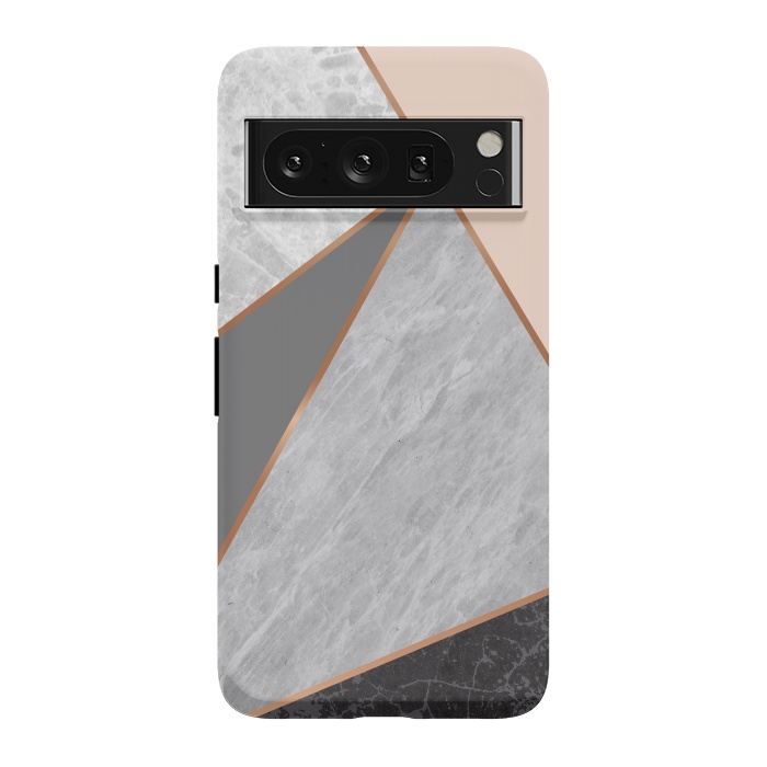 Pixel 8 Pro StrongFit Modern Geometric Minimalist with Marble Texture by ArtsCase