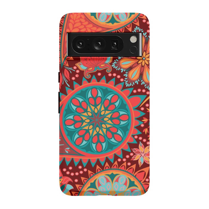 Pixel 8 Pro StrongFit Paisley Vintage Floral Motif Ethnic Seamless Background by ArtsCase