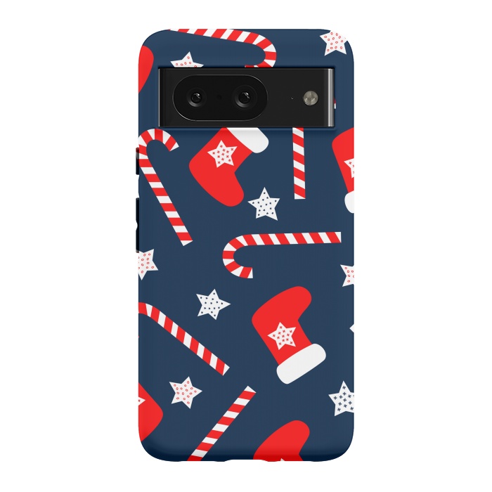 Pixel 8 StrongFit Seamless Christmas Pattern with Xmas Socks by ArtsCase