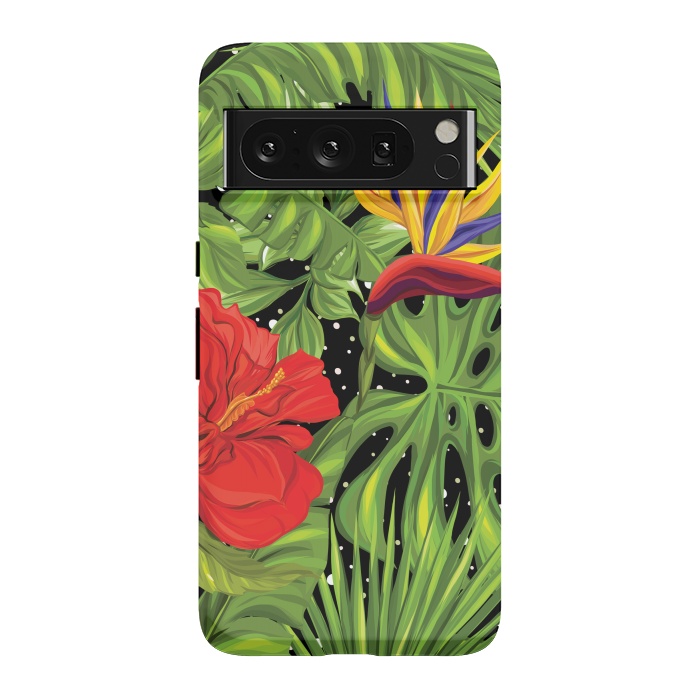 Pixel 8 Pro StrongFit Seamless Pattern Background with Tropical Plants Monstera by ArtsCase
