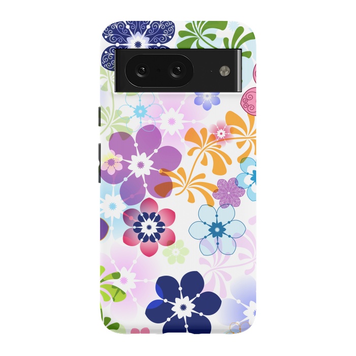 Pixel 8 StrongFit Spring Colorful Seamless Floral Pattern with Transparent Flowers I by ArtsCase