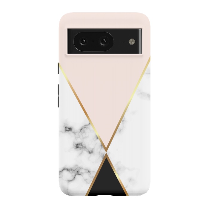 Pixel 8 StrongFit Vector Marble Geometric Background with Black and Gold Triangles by ArtsCase
