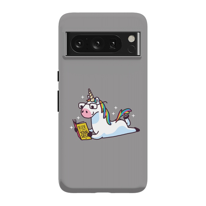 Pixel 8 Pro StrongFit Unicorn Reading Book Believe in Yourself Floor by Vó Maria