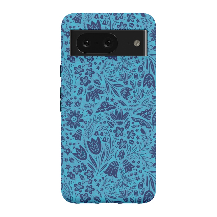Pixel 8 StrongFit Dainty Blue Floral by Noonday Design