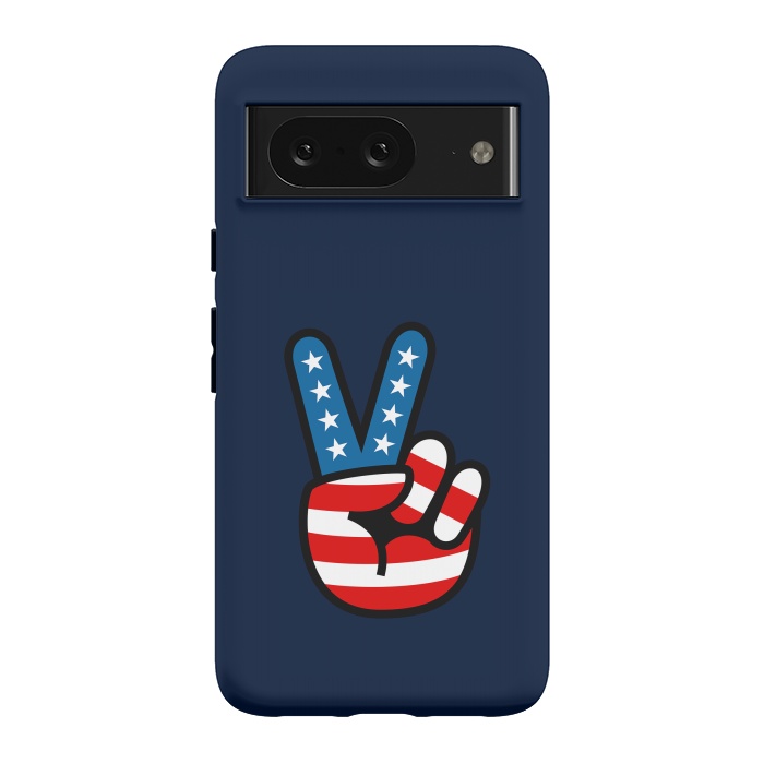 Pixel 8 StrongFit Peace Love Hand USA Flag Vintage Solid 3 by Vó Maria