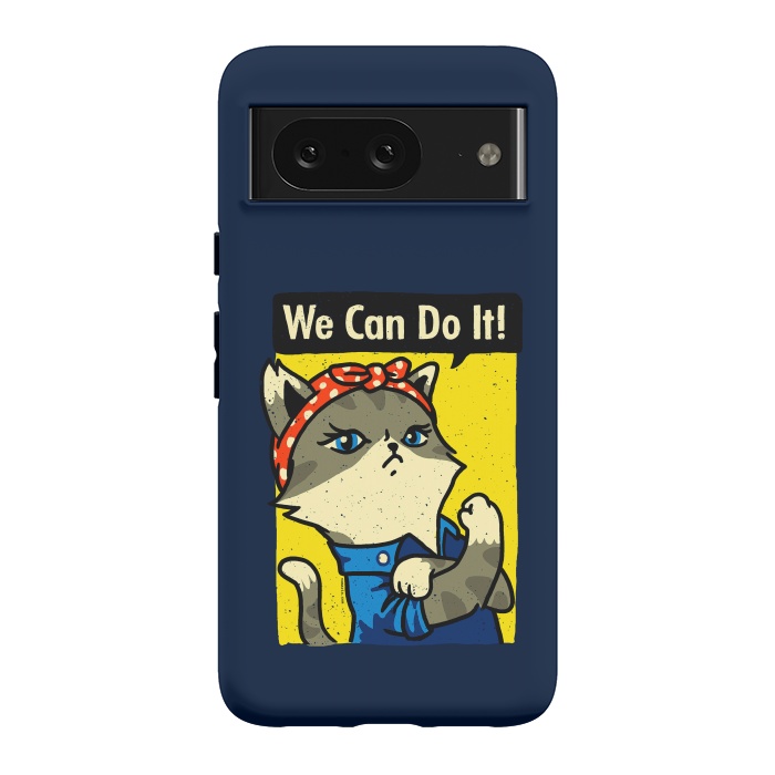 Pixel 8 StrongFit Purrsist Cat We Can Do It by Vó Maria