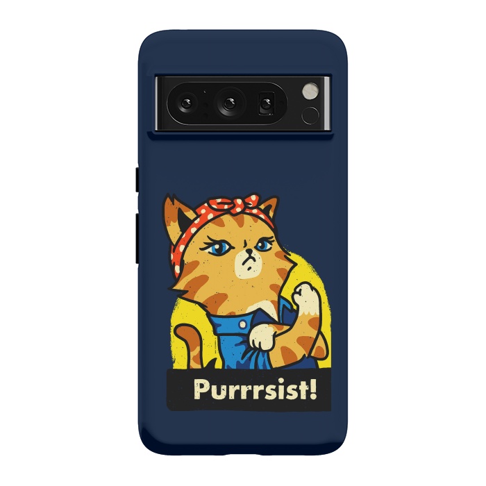 Pixel 8 Pro StrongFit Purrsist! We Can Do It Cat Lovers by Vó Maria