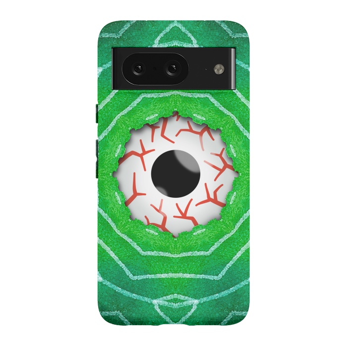 Pixel 8 StrongFit Creepy Eye Staring Through A Green Hole by Boriana Giormova