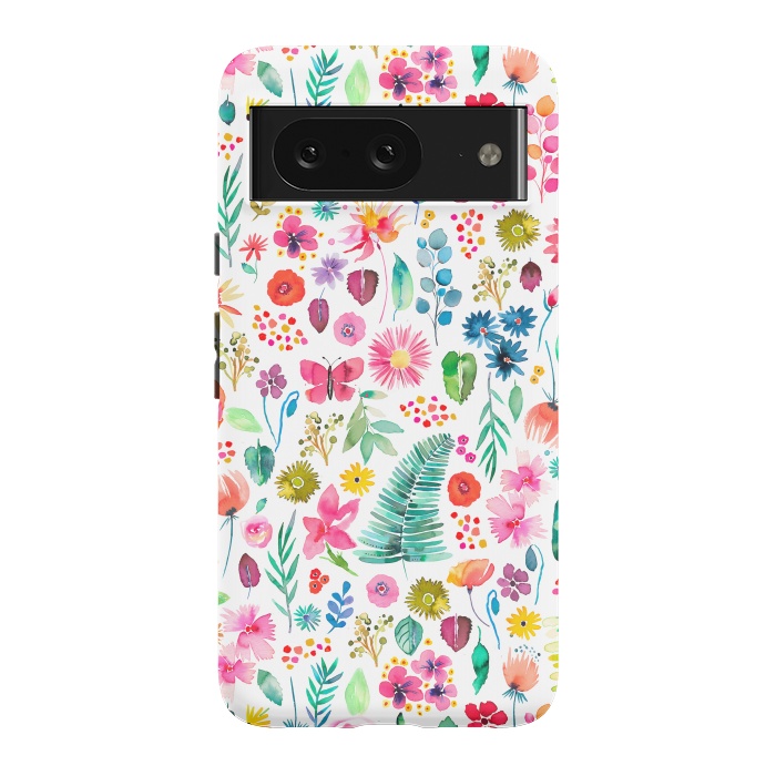 Pixel 8 StrongFit Colorful Botanical Plants and Flowers by Ninola Design