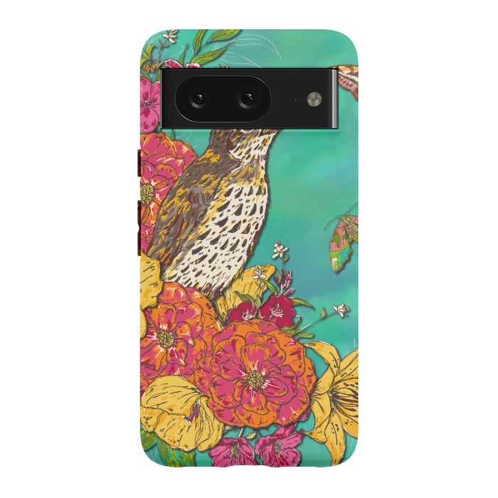 Pixel 8 StrongFit Floral Songthrush by Lotti Brown