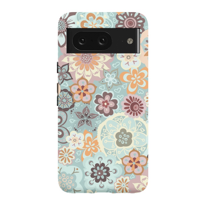 Pixel 8 StrongFit Beautiful Bouquet of Blooms-Blue and Pink by Paula Ohreen