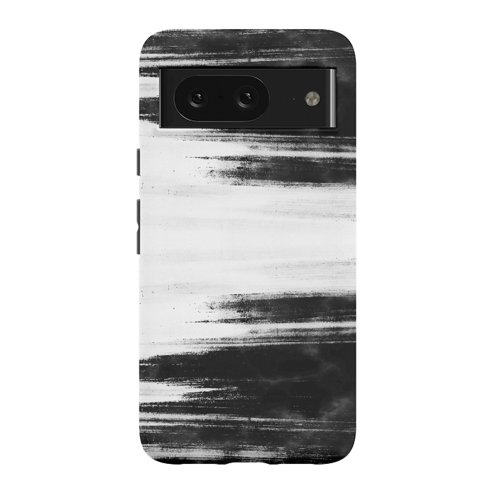 Pixel 8 StrongFit Black and white brushed marble by Oana 