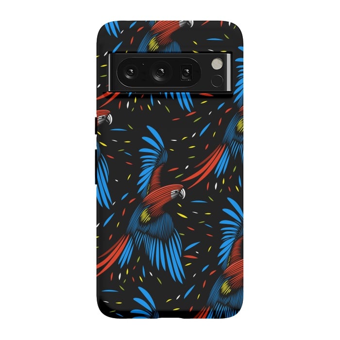 Pixel 8 Pro StrongFit Tribal Macaw by Alberto