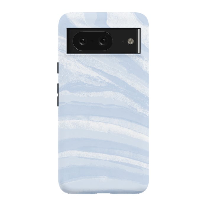 Pixel 8 StrongFit Baby blue pastel marble stripes by Oana 
